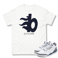 Retro 3 Midnight Navy Cement Big B Shirt - Sneaker Tees to match Air Jordan Sneakers