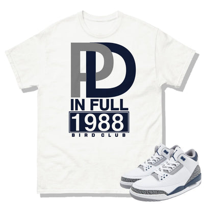 Retro 3 Midnight Navy PD In Full Shirt - Sneaker Tees to match Air Jordan Sneakers