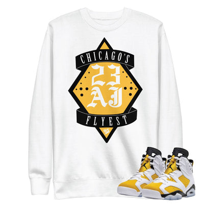 Retro 6 Yellow Ochre AJ23 Sweatshirt - Sneaker Tees to match Air Jordan Sneakers