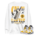 Retro 6 Yellow Ochre Lawyer Sweatshirt - Sneaker Tees to match Air Jordan Sneakers