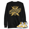 Retro 6 Yellow Ochre Chicago Lace Sweatshirt - Sneaker Tees to match Air Jordan Sneakers