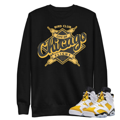 Retro 6 Yellow Ochre Chicago Lace Sweatshirt - Sneaker Tees to match Air Jordan Sneakers