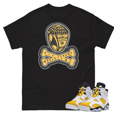 Retro 6 Yellow Ochre Crossbones Shirt - Sneaker Tees to match Air Jordan Sneakers