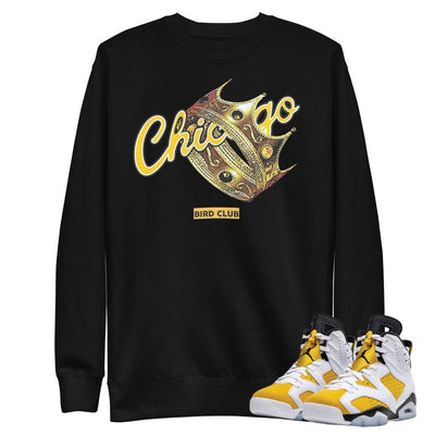 Retro 6 Yellow Ochre "King of Chicago" Sweatshirt - Sneaker Tees to match Air Jordan Sneakers