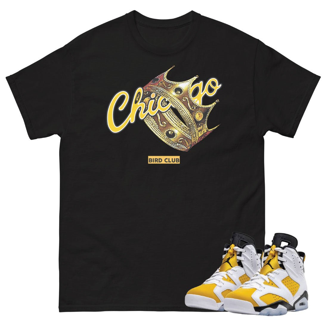 Retro 6 Yellow Ochre "King of Chicago" Shirt - Sneaker Tees to match Air Jordan Sneakers
