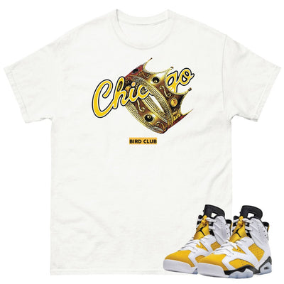Retro 6 Yellow Ochre "King of Chicago" Shirt - Sneaker Tees to match Air Jordan Sneakers