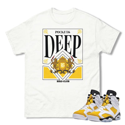 Retro 6 Yellow Ochre "Deep Pockets" Shirt - Sneaker Tees to match Air Jordan Sneakers