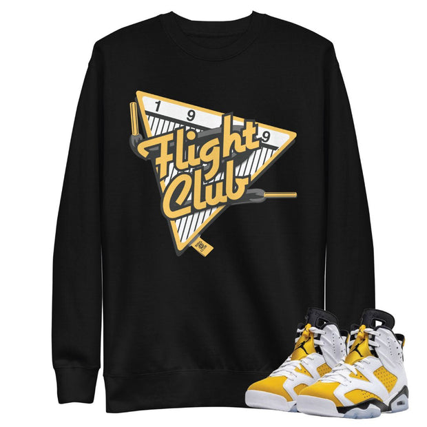 Retro 6 Yellow Ochre "Flight Club" Sweatshirt - Sneaker Tees to match Air Jordan Sneakers
