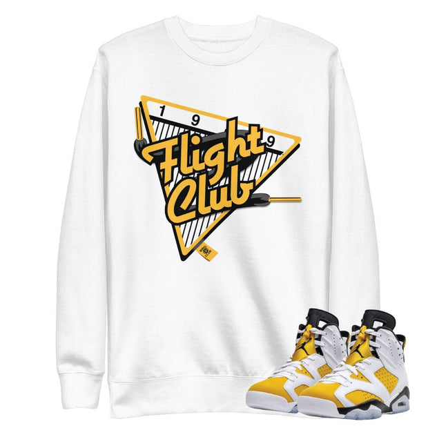 Retro 6 Yellow Ochre "Flight Club" Sweatshirt - Sneaker Tees to match Air Jordan Sneakers