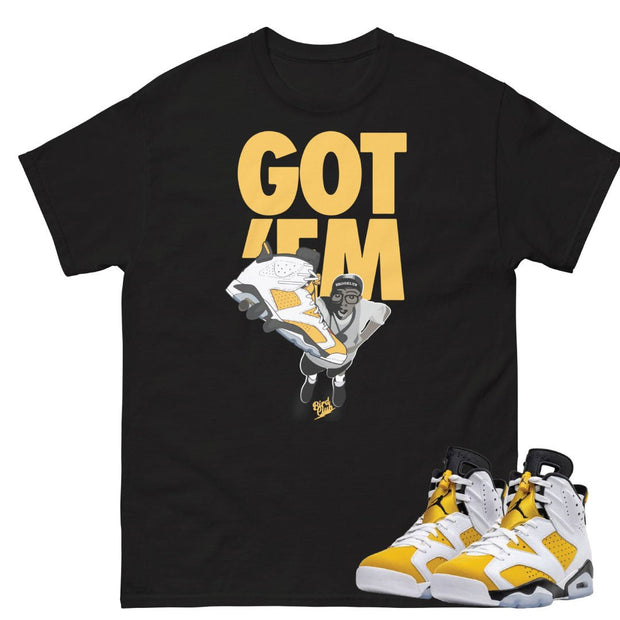 Retro 6 Yellow Ochre "Got Em" Shirt - Sneaker Tees to match Air Jordan Sneakers