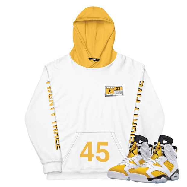 Retro 6 Yellow Ochre Hoodie - Sneaker Tees to match Air Jordan Sneakers