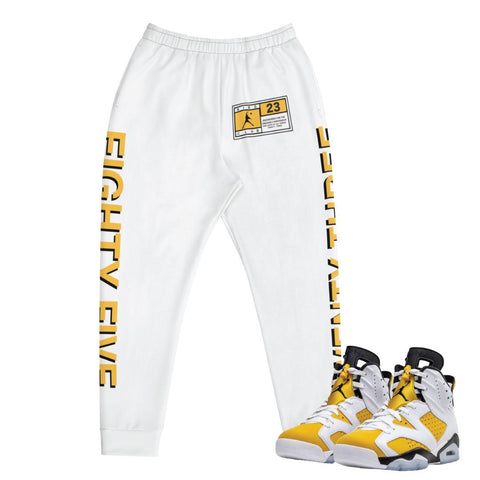 Retro 6 Yellow Ochre Joggers - Sneaker Tees to match Air Jordan Sneakers