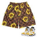 Retro 6 Yellow Ochre "sunflower" Shorts - Sneaker Tees to match Air Jordan Sneakers