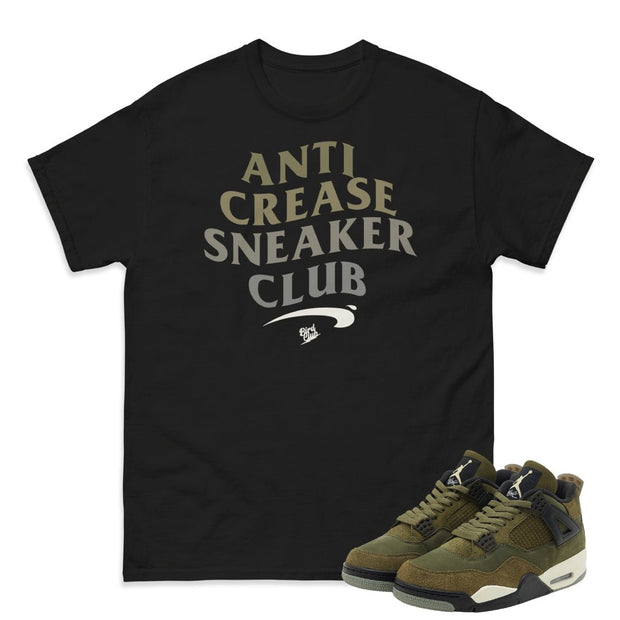 RETRO 4 CRAFT "MEDIUM OLIVE" ANTI CREASE SHIRT - Sneaker Tees to match Air Jordan Sneakers