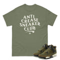 RETRO 4 CRAFT "MEDIUM OLIVE" ANTI CREASE SHIRT - Sneaker Tees to match Air Jordan Sneakers