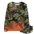 RETRO 4 CRAFT "MEDIUM OLIVE" CAMO SPLATTER SWEATSHIRT - Sneaker Tees to match Air Jordan Sneakers