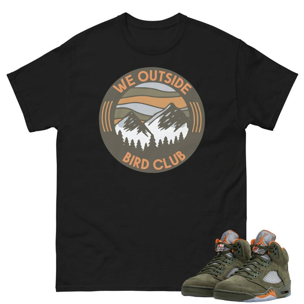 Retro 5 Olive/Solar Orange "We Outside" Shirt - Sneaker Tees to match Air Jordan Sneakers