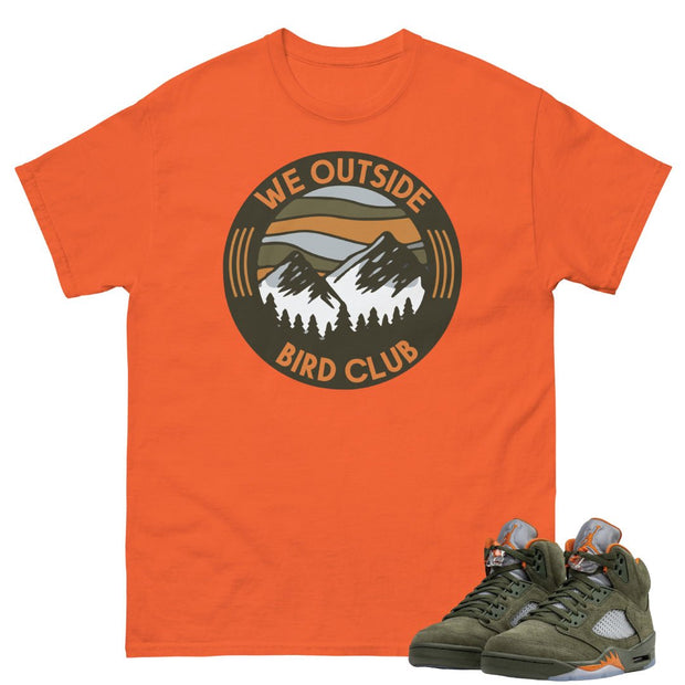 Retro 5 Olive/Solar Orange "We Outside" Shirt - Sneaker Tees to match Air Jordan Sneakers
