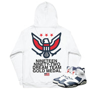 Retro 6 Olympic Dream Team American Eagle Hoodie (White)