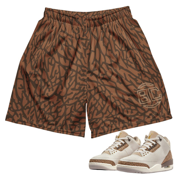 Retro 3 "Orewood Palomino" Mesh Shorts - Sneaker Tees to match Air Jordan Sneakers