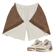 Retro 3 "Orewood Palomino" Athletic Shorts - Sneaker Tees to match Air Jordan Sneakers