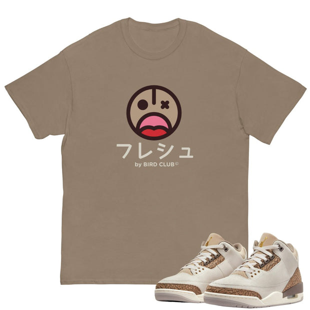 Retro 3 "Orewood Palomino" Smiley Shirt - Sneaker Tees to match Air Jordan Sneakers