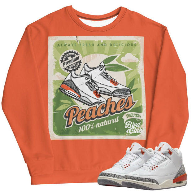 Retro 3 "Georgia Peach" Peaches Sweater