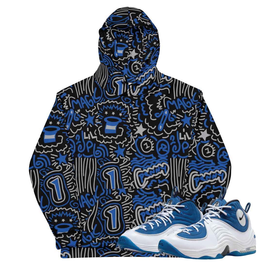 Penny 2 Atlantic Blue Pattern Hoodie - Sneaker Tees to match Air Jordan Sneakers