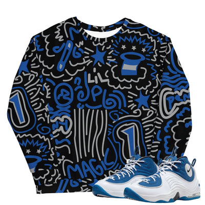 Penny 2 Atlantic Blue Pattern Sweatshirt - Sneaker Tees to match Air Jordan Sneakers