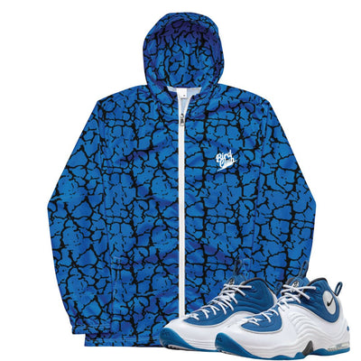 Air Penny 2 Atlantic Blue Mesh Crackle Windbreaker - Sneaker Tees to match Air Jordan Sneakers