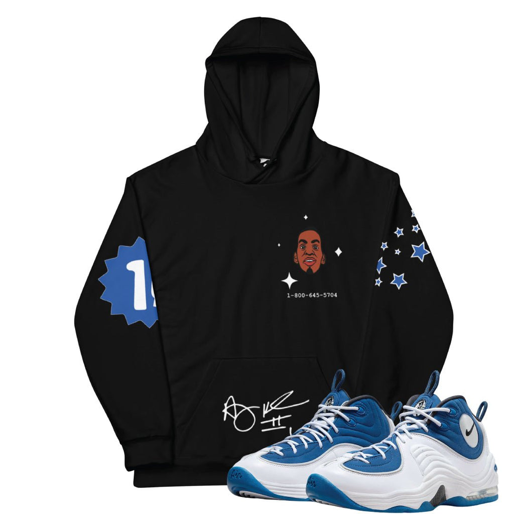 Air Penny 2 Atlantic Blue Lil Penny Logo Hoodie - Sneaker Tees to match Air Jordan Sneakers