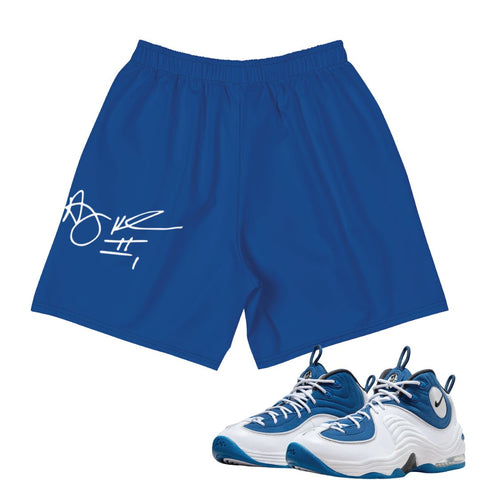 Air Penny 2 Atlantic Blue Mesh Lil Penny Shorts - Sneaker Tees to match Air Jordan Sneakers
