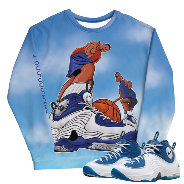 Air Penny 2 Atlantic Blue "Poster" Sweatshirt - Sneaker Tees to match Air Jordan Sneakers