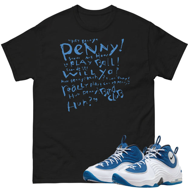 Air Penny 2 Atlantic Blue "Script" Shirt - Sneaker Tees to match Air Jordan Sneakers