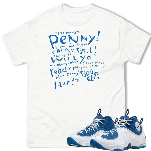 Air Penny 2 Atlantic Blue "Script" Shirt - Sneaker Tees to match Air Jordan Sneakers