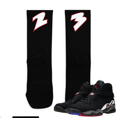 Retro 8 Playoff 23 Socks - Sneaker Tees to match Air Jordan Sneakers