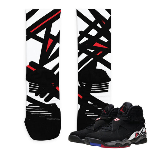 Retro 8 Playoff Pattern Socks - Sneaker Tees to match Air Jordan Sneakers