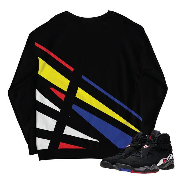 Retro 8 Playoff 8 Pattern Sweatshirt - Sneaker Tees to match Air Jordan Sneakers