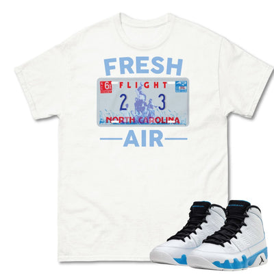 Retro 9 Powder Blue Fresh Air Shirt - Sneaker Tees to match Air Jordan Sneakers