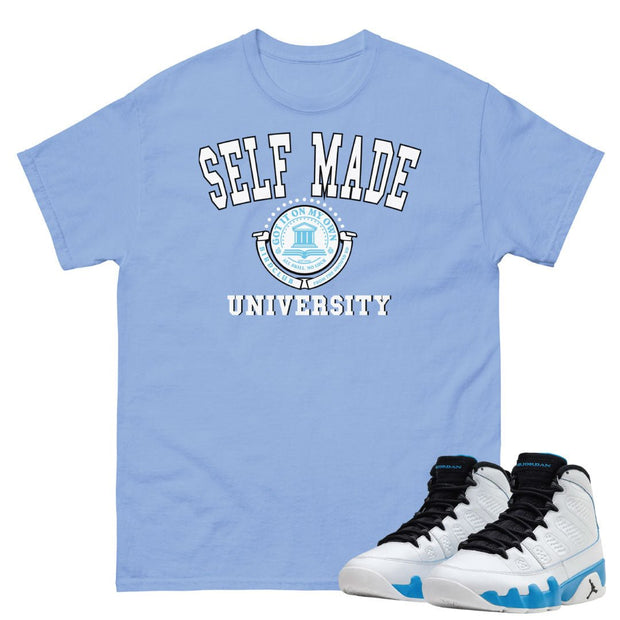 Retro 9 Powder Blue "Self Made" Shirt - Sneaker Tees to match Air Jordan Sneakers
