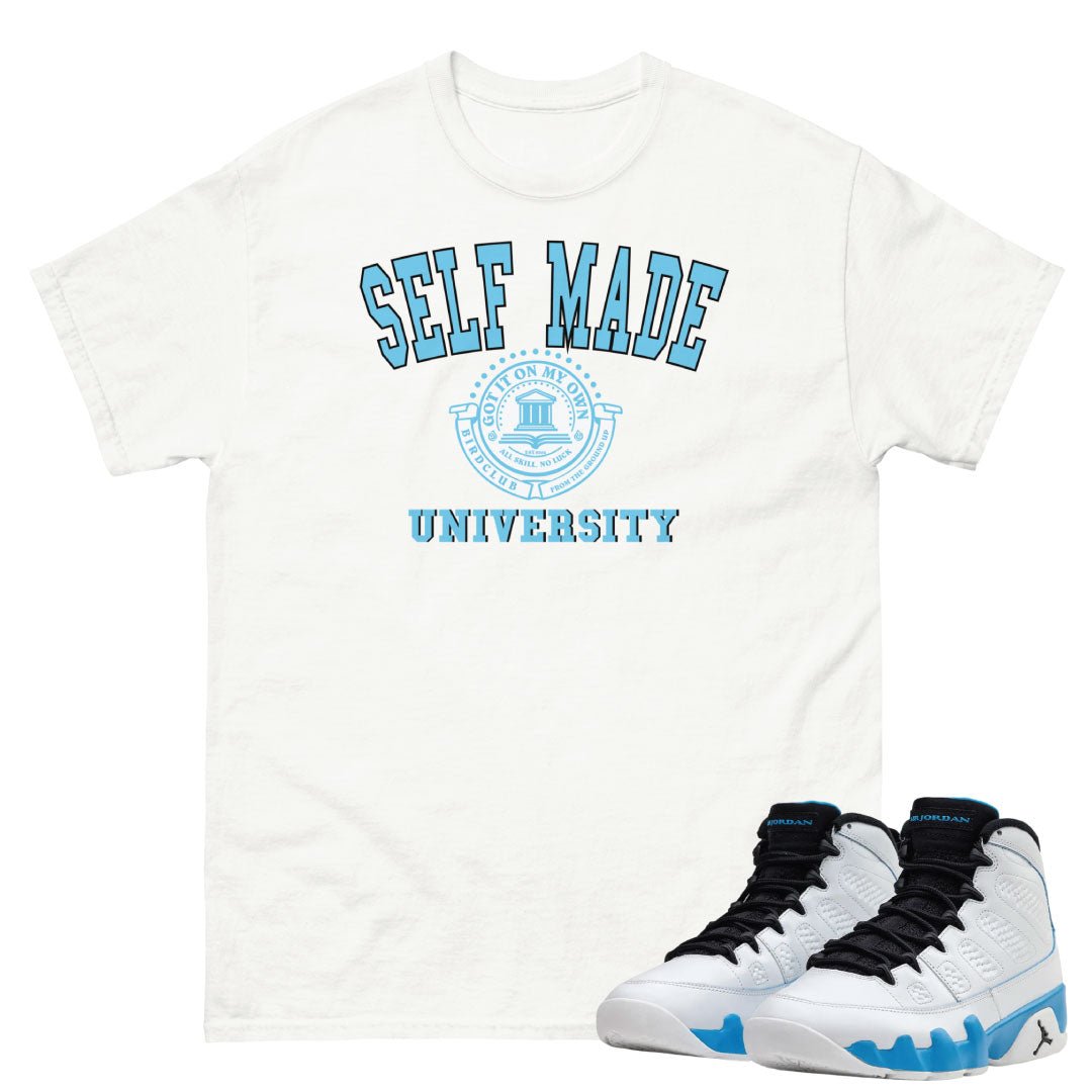 Retro 9 Powder Blue "Self Made" Shirt - Sneaker Tees to match Air Jordan Sneakers