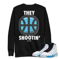 Retro 9 Powder Blue "They Shootin" Sweater