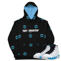 Retro 9 Powder Blue They Shootin' Hoodie