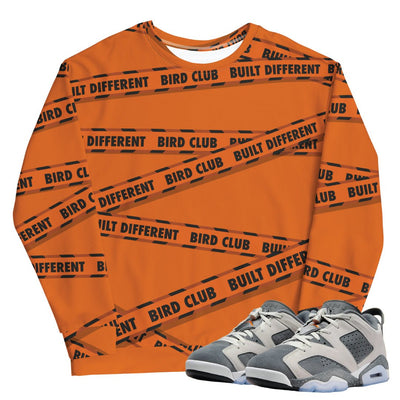 Retro 6 Low PSG Cement Grey CRIME TAPE Sweater - Sneaker Tees to match Air Jordan Sneakers
