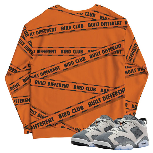 Retro 6 Low PSG Cement Grey CRIME TAPE Sweater - Sneaker Tees to match Air Jordan Sneakers