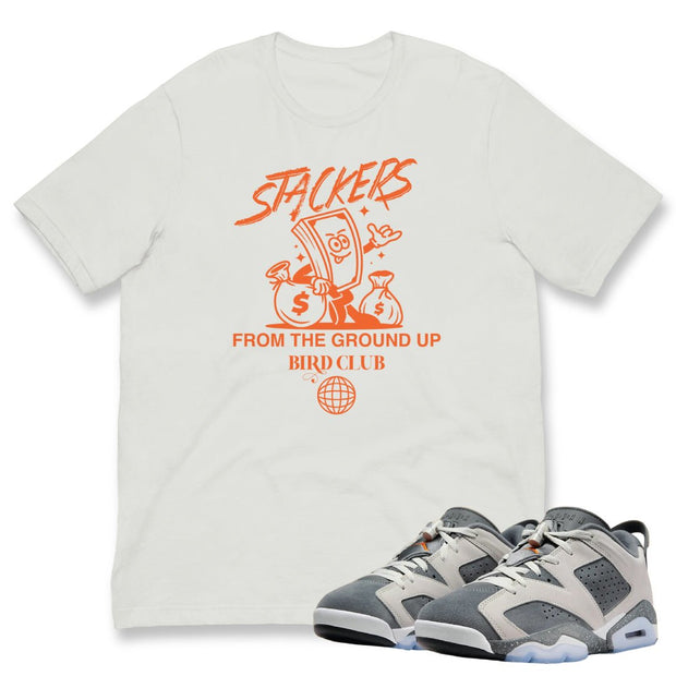Retro 6 PSG Cement Grey Stackers shirt - Sneaker Tees to match Air Jordan Sneakers
