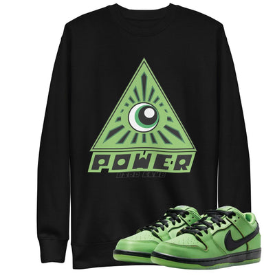 Power Puff SB "All seeing eye" Buttercup Sweatshirt - Sneaker Tees to match Air Jordan Sneakers