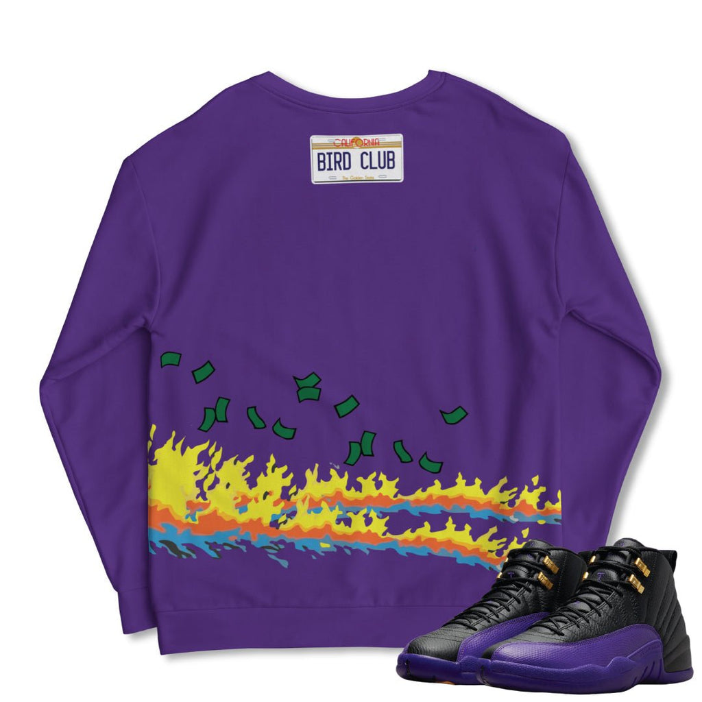 RETRO 12 FIELD PURPLE "Back to the Money" Sweatshirt - Sneaker Tees to match Air Jordan Sneakers