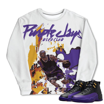 RETRO 12 FIELD PURPLE "Purple Jays" Sweatshirt - Sneaker Tees to match Air Jordan Sneakers