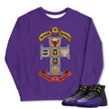 RETRO 12 FIELD PURPLE "Rings & Trophies" Sweatshirt - Sneaker Tees to match Air Jordan Sneakers